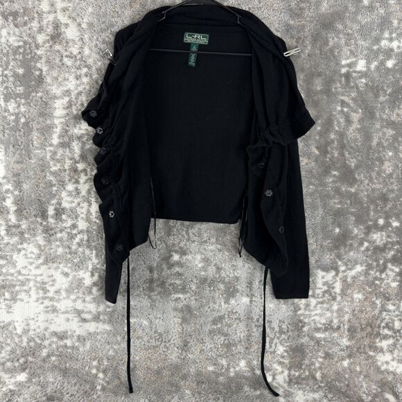 Ralph Lauren Active Sz S Wool Rabbit Hair Snap Button Tie Front Cardigan Sweater - Picture 3 of 8